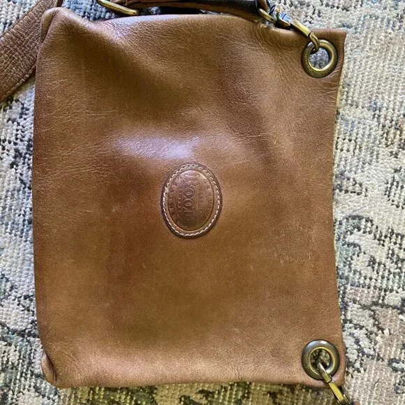 Vintage Roots Villager Tribe Brown Leather Purse with Long Adjustable Strap - Picture 10 of 11